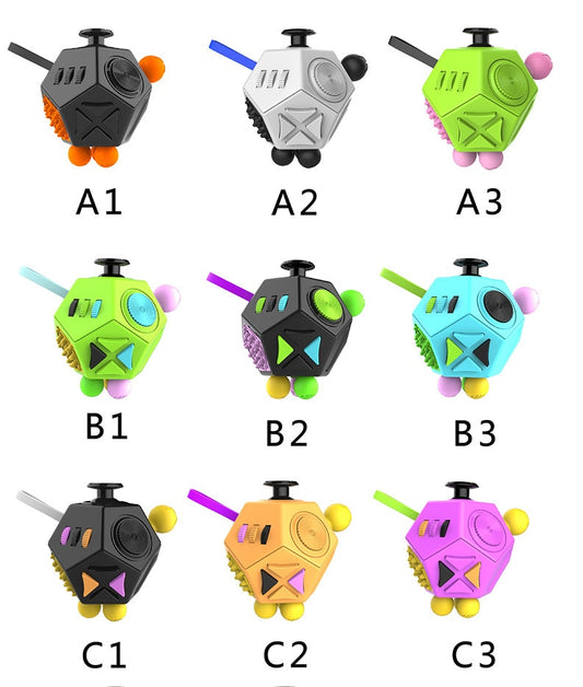 12-Sided EDC Hand Fidget Stress Relief Toy for Autism ADHD Anxiety