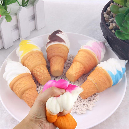 Antistress Squishy Ice Cream Toys - Fun Stress Relief Keychain for Kids