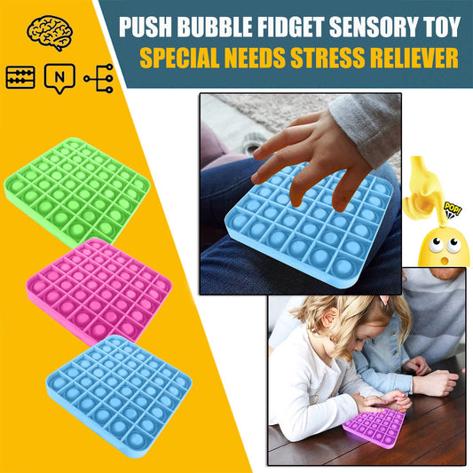 Push Pops Bubble Sensory Toy - Fidget Stress Reliever for Adults and Kids