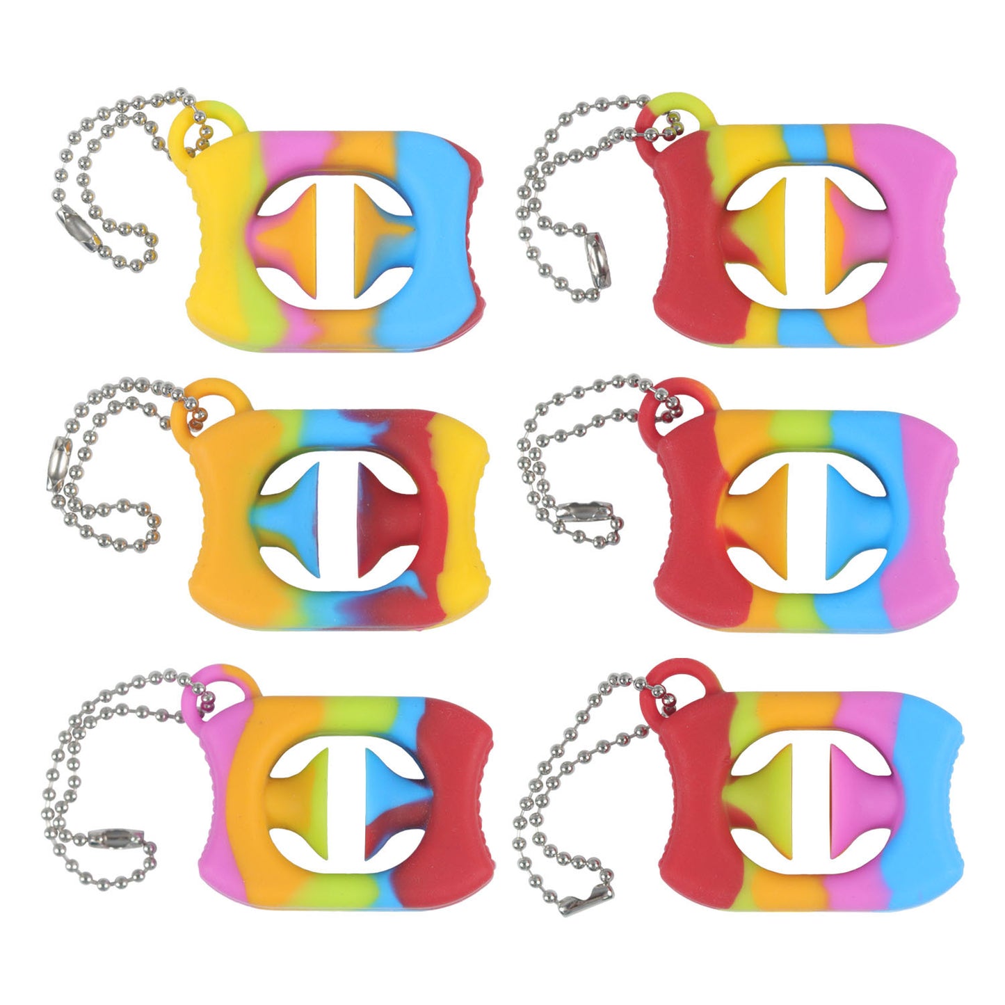 Decompression Toy Silicone Grip Ring with Suction Cup - Key Chain Finger Pressure Trainer