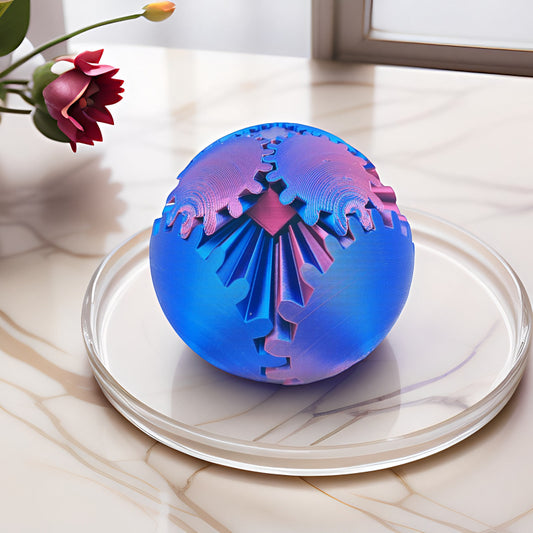 3D Printed Gear Ball Rotating Toy - Perfect Fidget and Stress Relief Desktop Decor