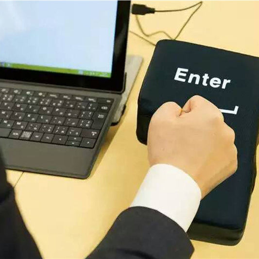 Jumbo USB Big Enter Key Pillow - Fun Stress Relief Gadget for Your Desk