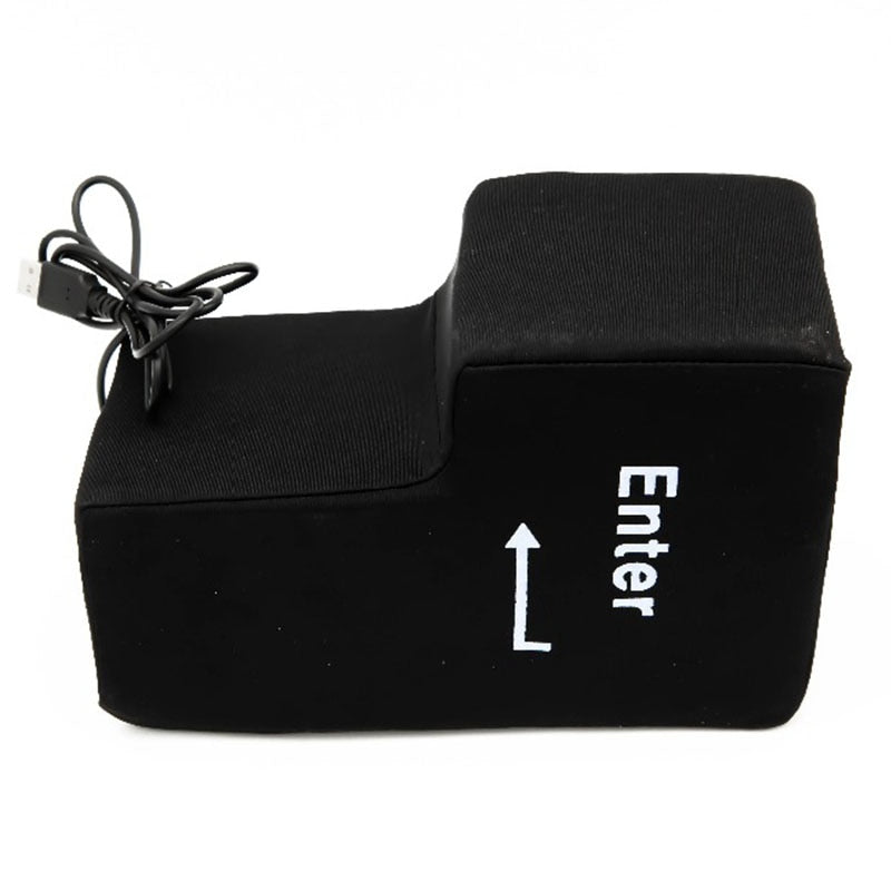 Jumbo USB Big Enter Key Pillow - Fun Stress Relief Gadget for Your Desk