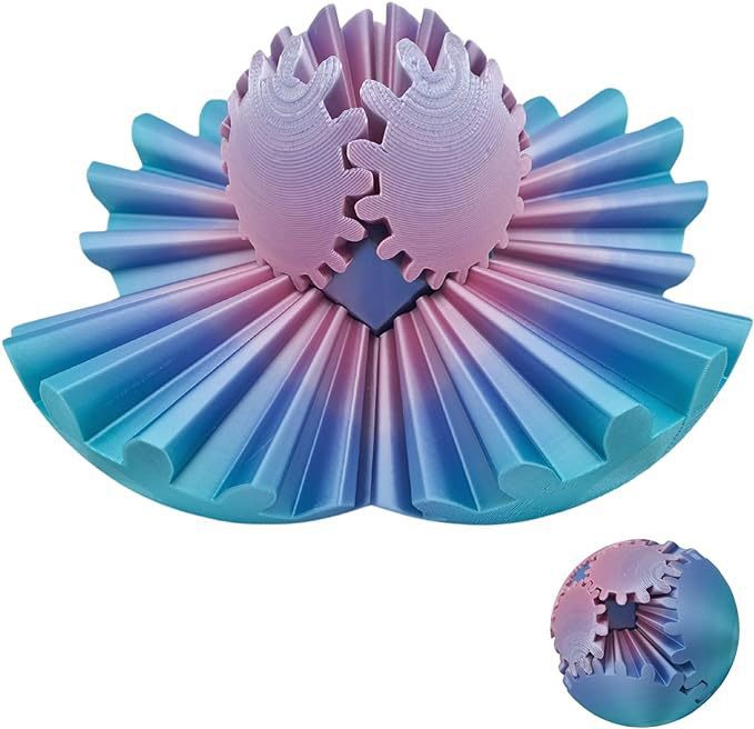 3D Printed Gear Ball Rotating Toy - Perfect Fidget and Stress Relief Desktop Decor