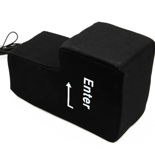 Jumbo USB Big Enter Key Pillow - Fun Stress Relief Gadget for Your Desk