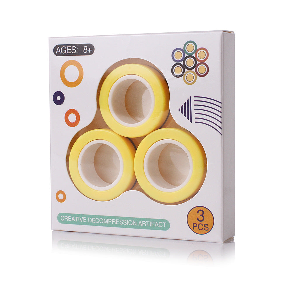 Magnet Fidget Spinner Decompression Ring Toy - Stress Relief and Focus Aid