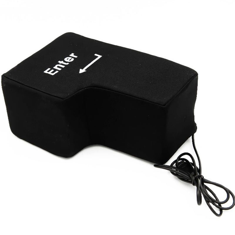 Jumbo USB Big Enter Key Pillow - Fun Stress Relief Gadget for Your Desk