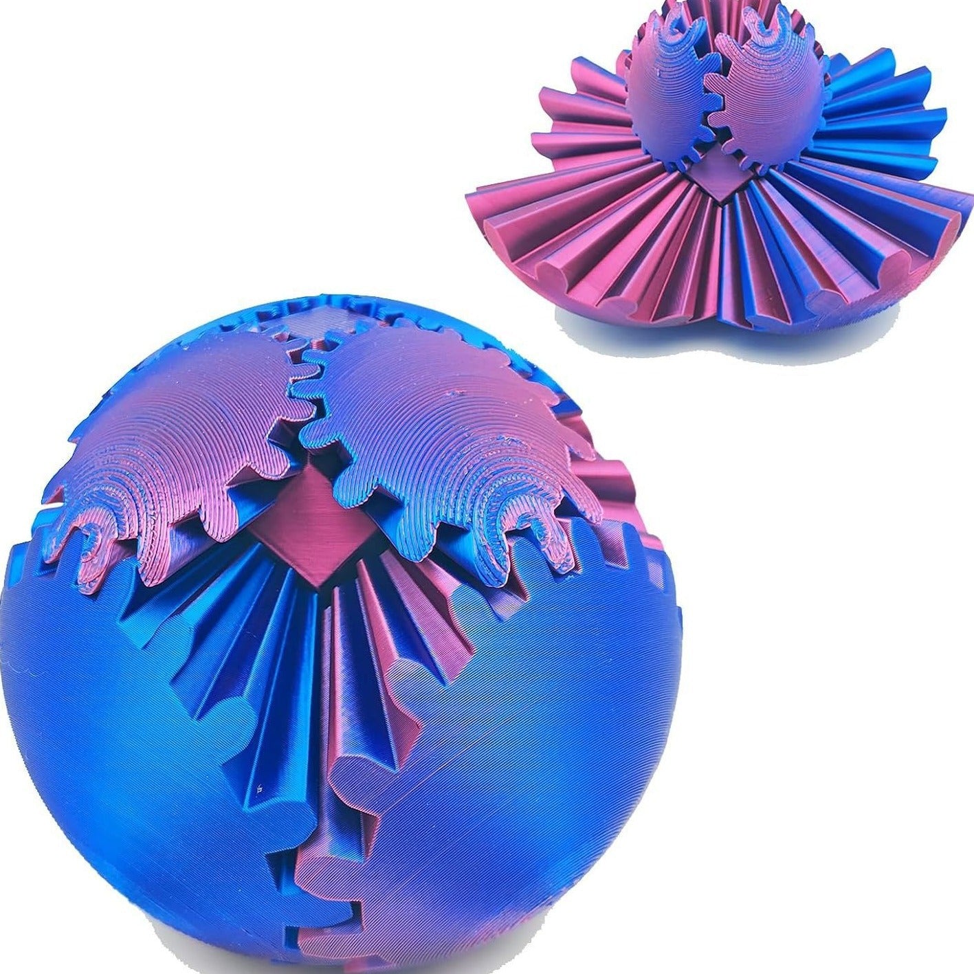 3D Printed Gear Ball Rotating Toy - Perfect Fidget and Stress Relief Desktop Decor