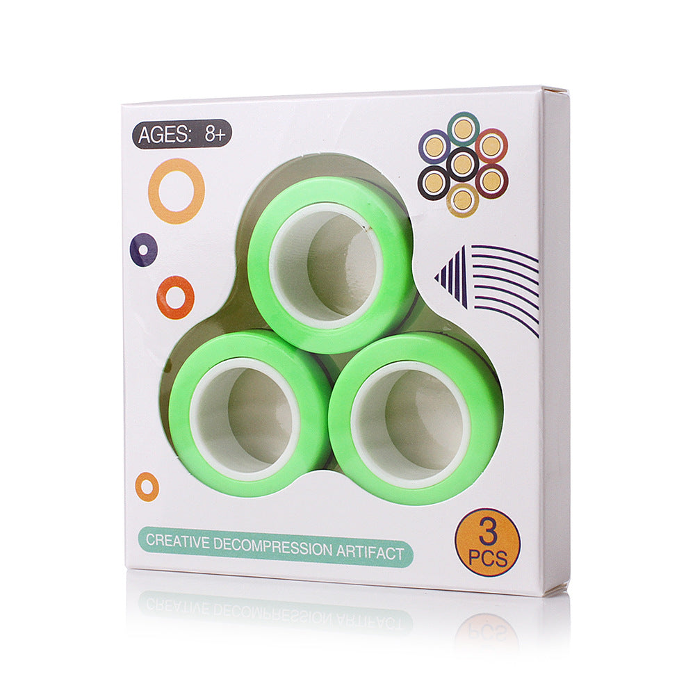 Magnet Fidget Spinner Decompression Ring Toy - Stress Relief and Focus Aid