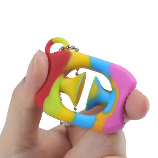 Decompression Toy Silicone Grip Ring with Suction Cup - Key Chain Finger Pressure Trainer