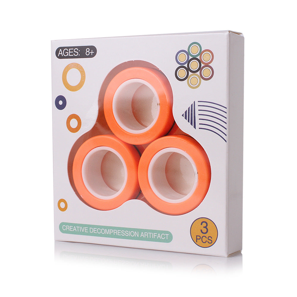 Magnet Fidget Spinner Decompression Ring Toy - Stress Relief and Focus Aid