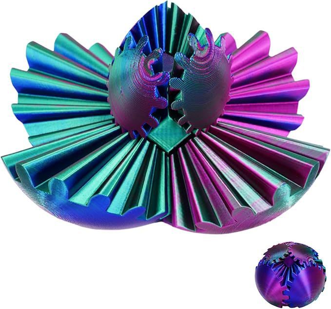 3D Printed Gear Ball Rotating Toy - Perfect Fidget and Stress Relief Desktop Decor