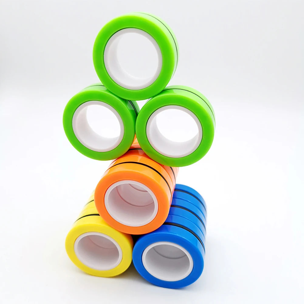 3pcs New Anti-Stress Magnetic Magic Rings Unzip Toys