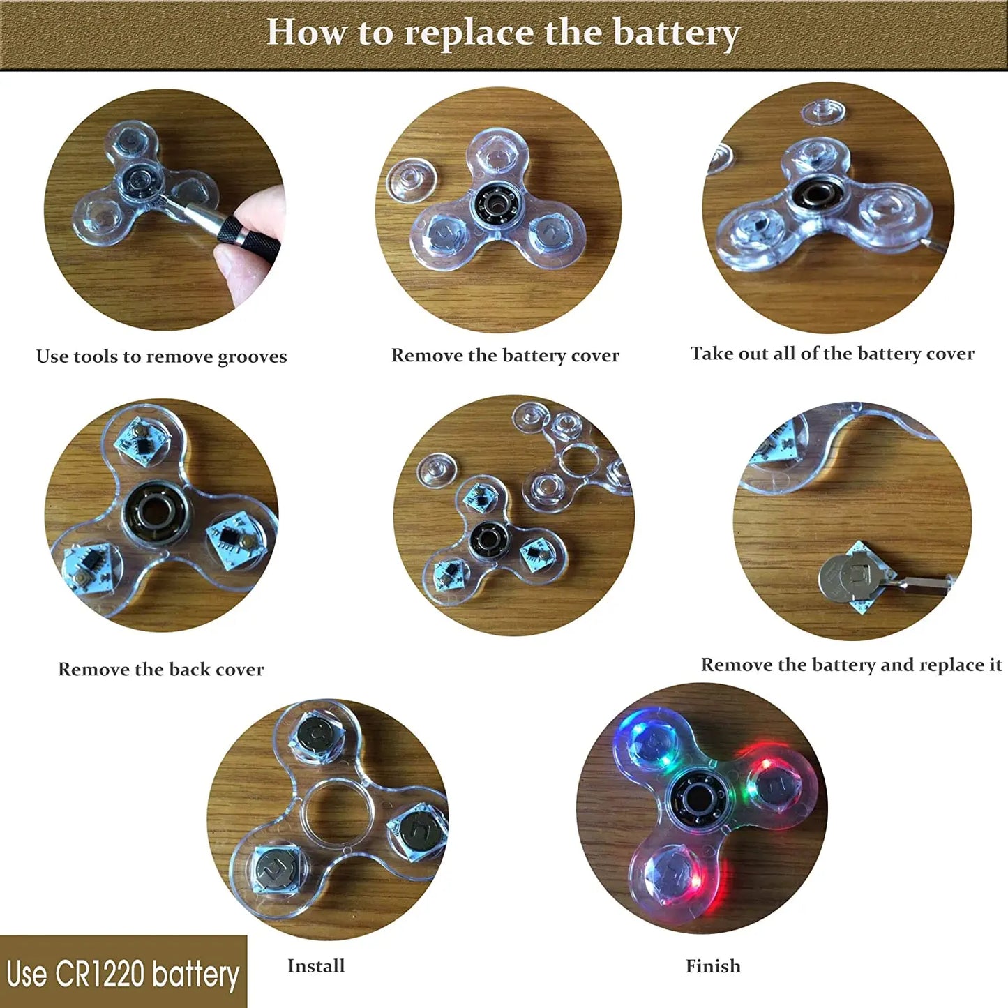 LED Light Up Fidget Spinner - Luminous Finger Toy for Stress Relief
