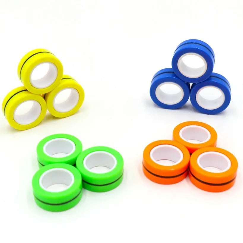 3pcs New Anti-Stress Magnetic Magic Rings Unzip Toys