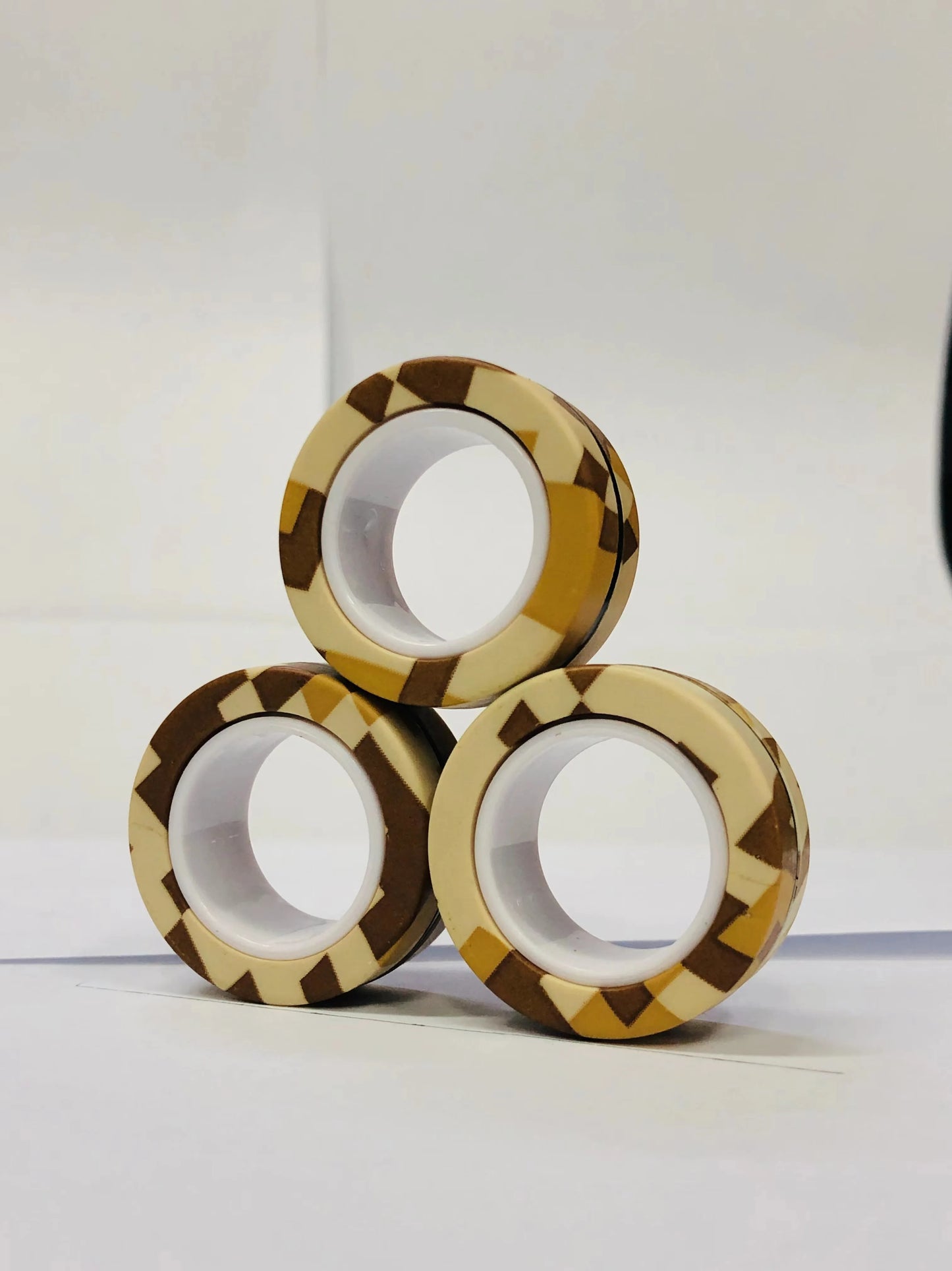3pcs Finger Magnetic Rings Colorful Fidget Toy Set - Stress Relief for Adults