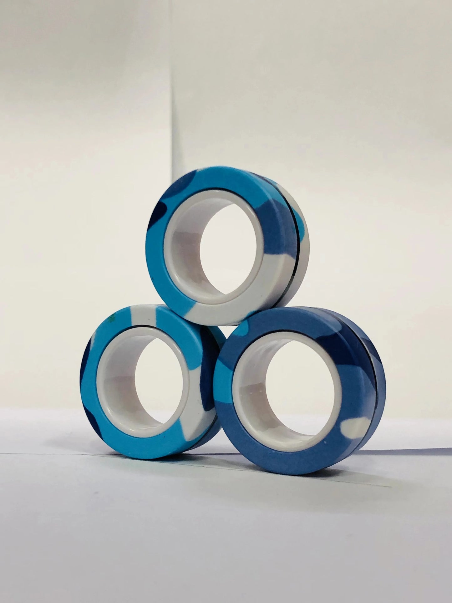 3pcs Finger Magnetic Rings Colorful Fidget Toy Set - Stress Relief for Adults
