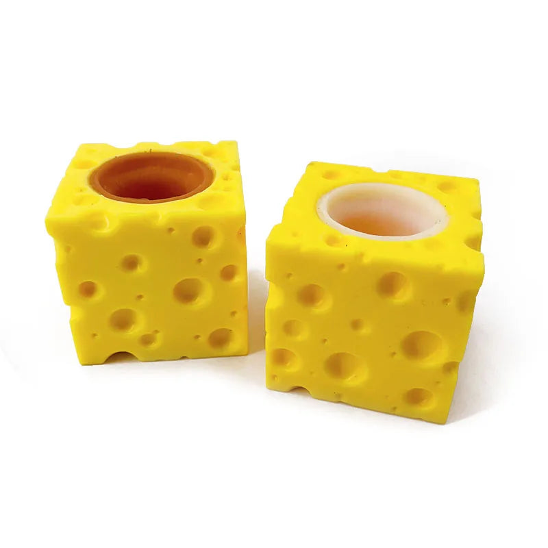 Stress-Relieving Pet Cheese Mouse Fidget Toy - Fun Prank and Stress Ball