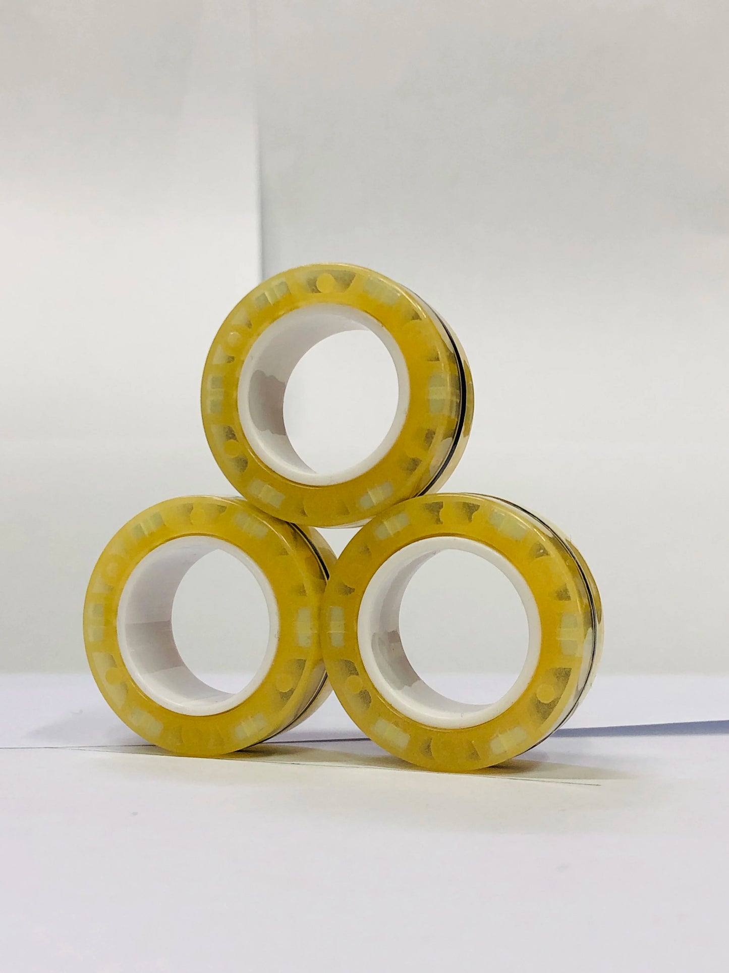 3pcs Finger Magnetic Rings Colorful Fidget Toy Set - Stress Relief for Adults