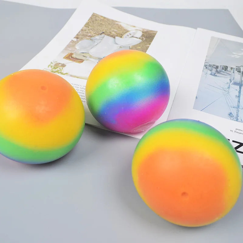 Gradient Rainbow Flour Stress Relief Ball - Squeeze Slow Rebound Toy for Kids