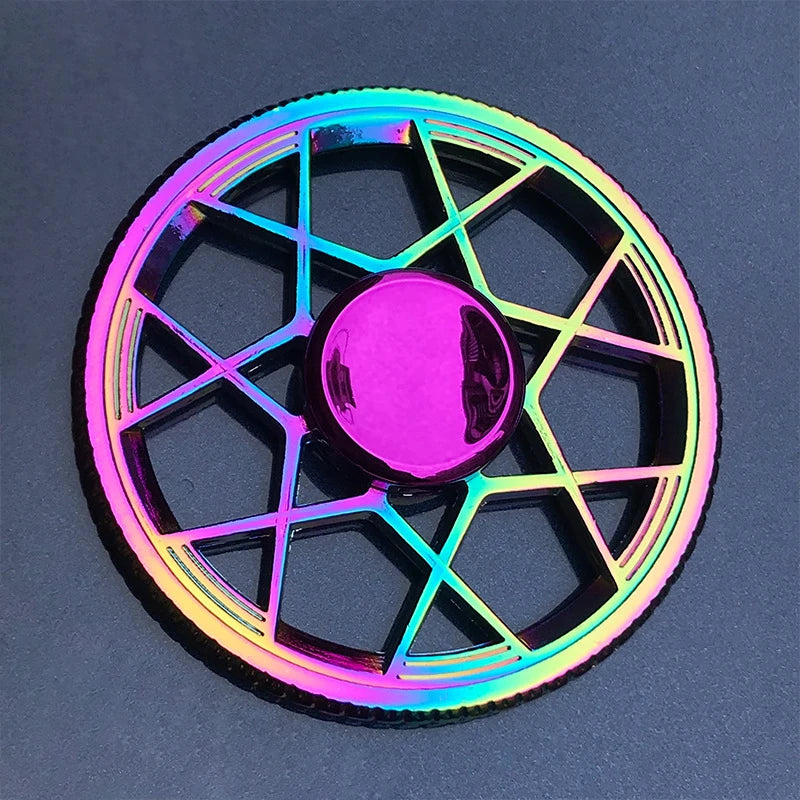 Metal Rainbow Fidget Spinner - Gradient Color Anti-Anxiety Toy for Kids & Adults