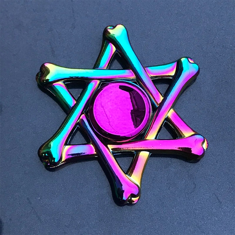 Metal Rainbow Fidget Spinner - Gradient Color Anti-Anxiety Toy for Kids & Adults