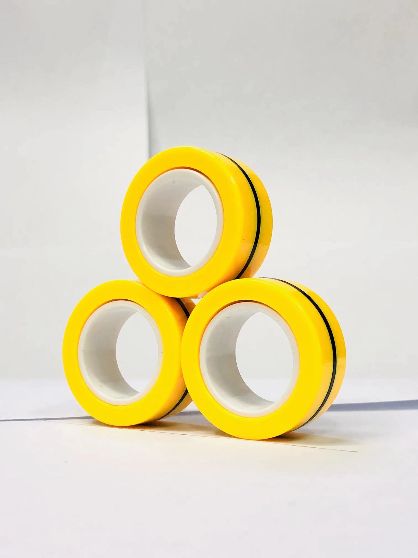 3pcs Finger Magnetic Rings Colorful Fidget Toy Set - Stress Relief for Adults