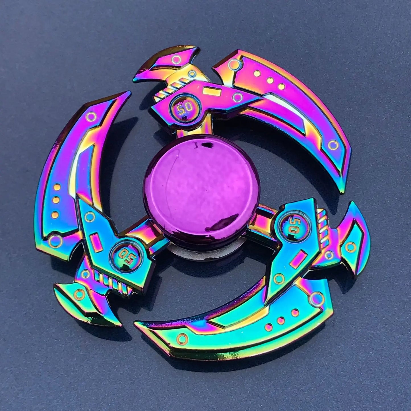 Metal Rainbow Fidget Spinner - Gradient Color Anti-Anxiety Toy for Kids & Adults