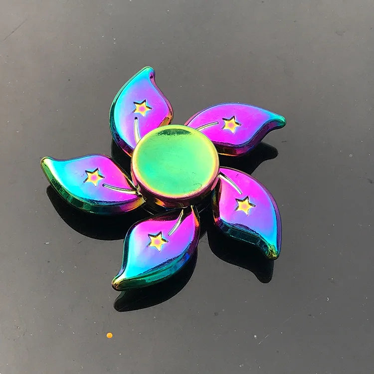 Metal Rainbow Fidget Spinner - Gradient Color Anti-Anxiety Toy for Kids & Adults