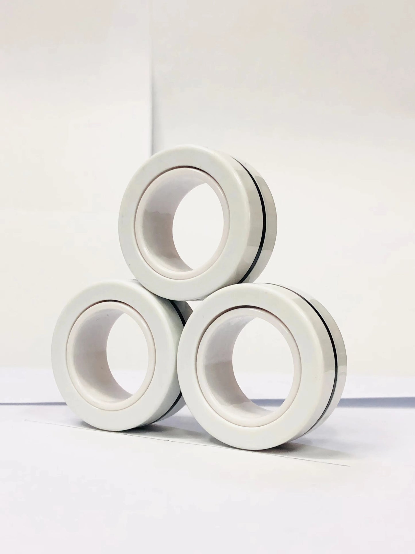 3pcs Finger Magnetic Rings Colorful Fidget Toy Set - Stress Relief for Adults