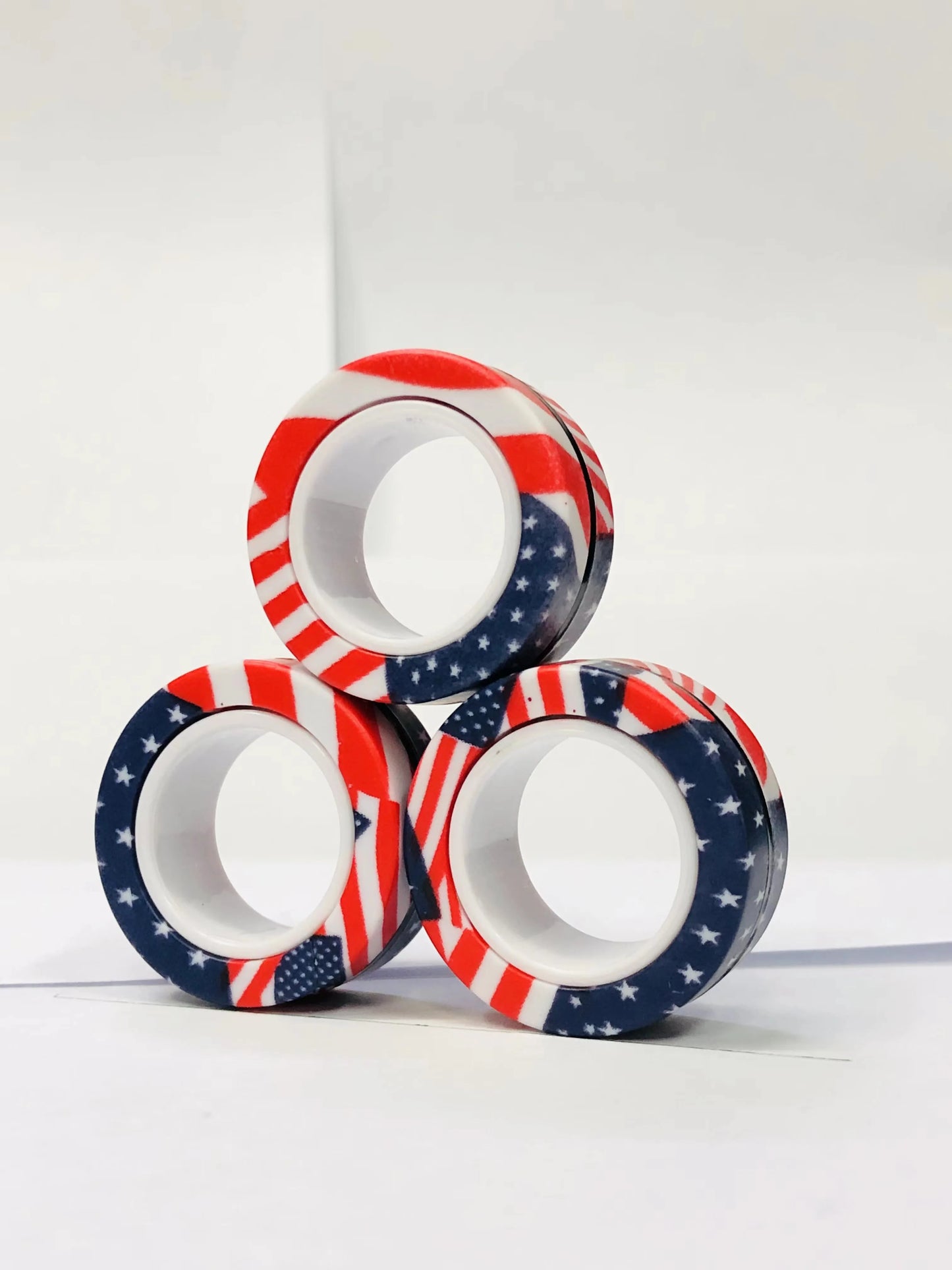 3pcs Finger Magnetic Rings Colorful Fidget Toy Set - Stress Relief for Adults