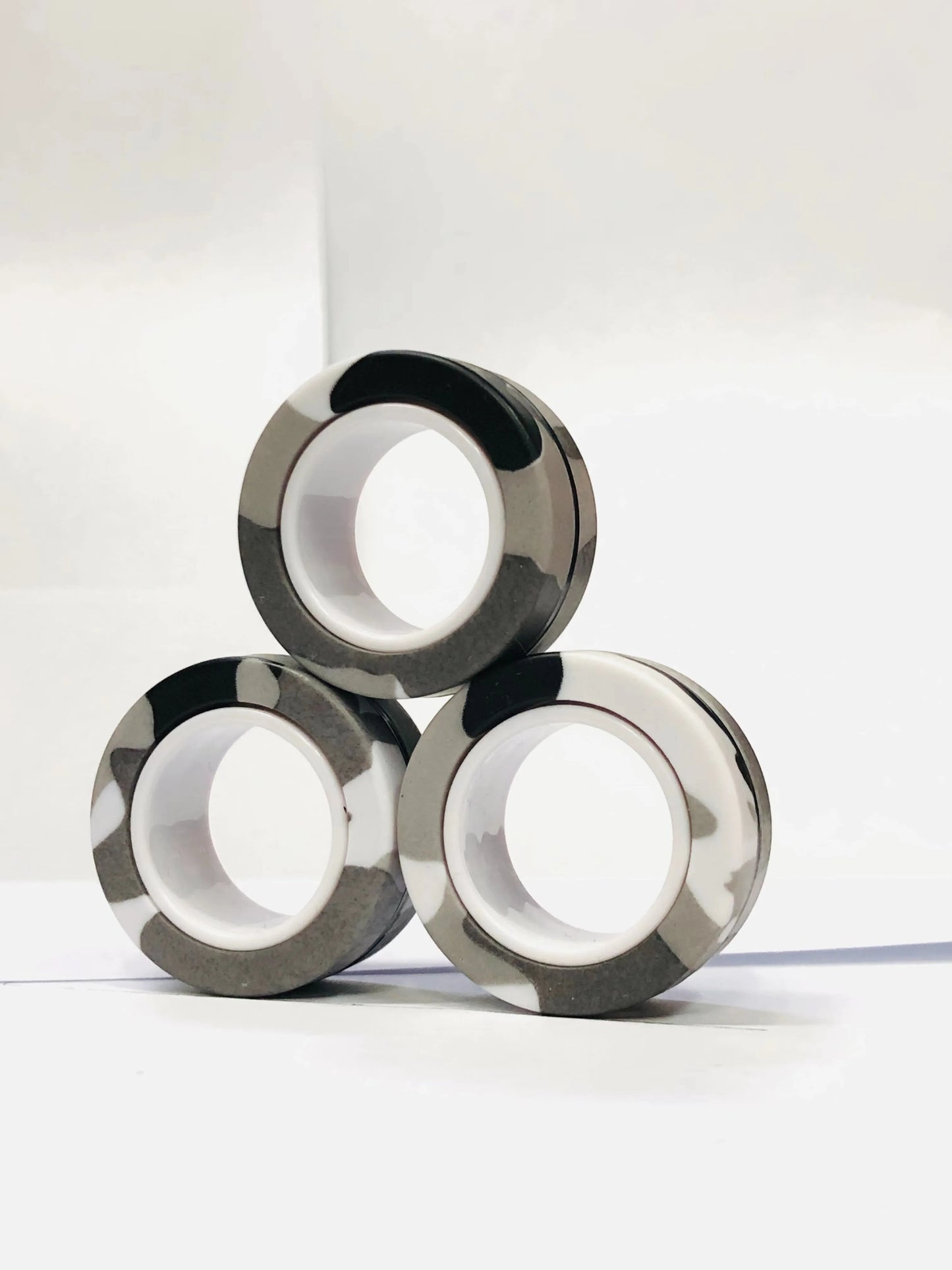 3pcs Finger Magnetic Rings Colorful Fidget Toy Set - Stress Relief for Adults