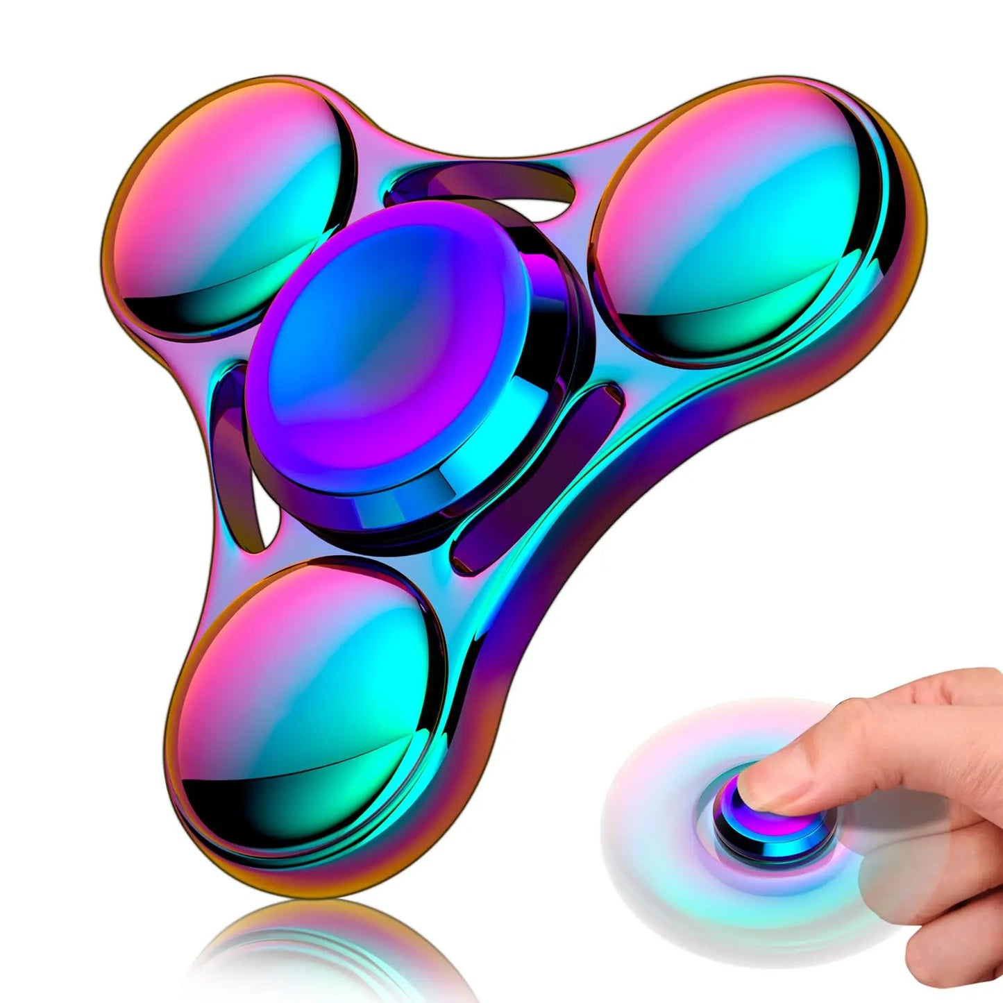 Rainbow Fidget Spinner Toys - UFO Handheld Finger Spinners for Kids and Adults