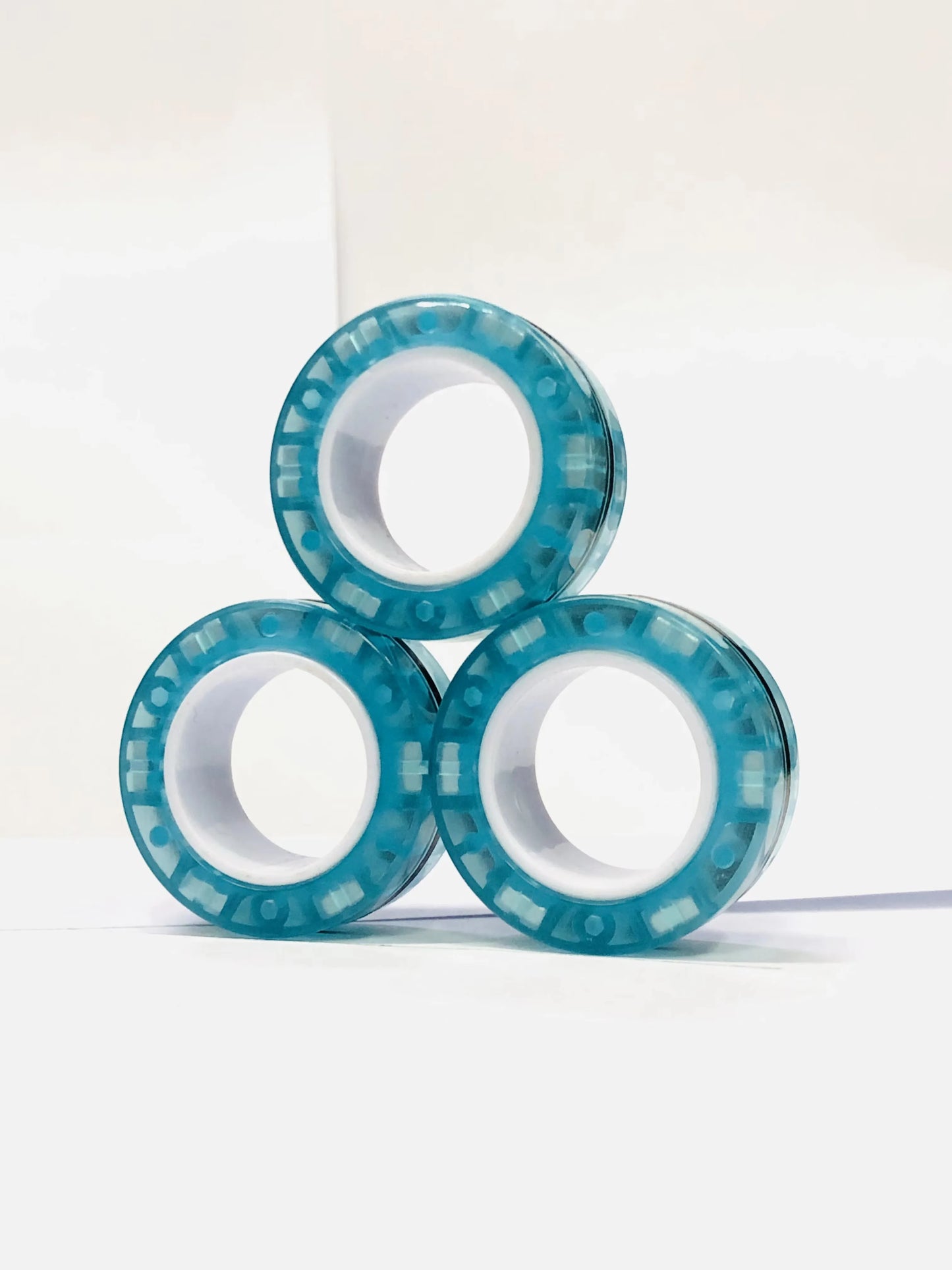 3pcs Finger Magnetic Rings Colorful Fidget Toy Set - Stress Relief for Adults
