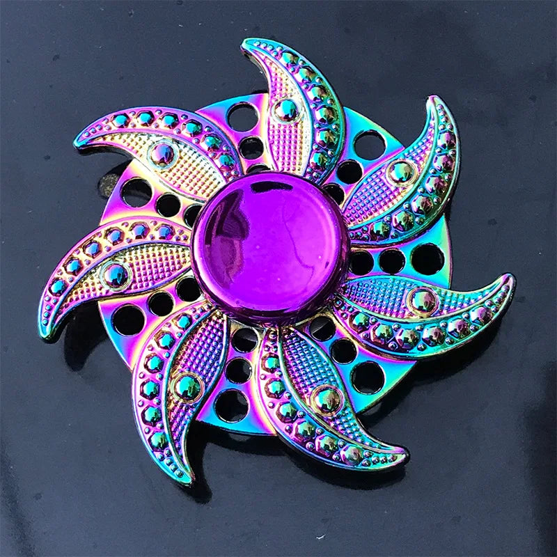 Metal Rainbow Fidget Spinner - Gradient Color Anti-Anxiety Toy for Kids & Adults
