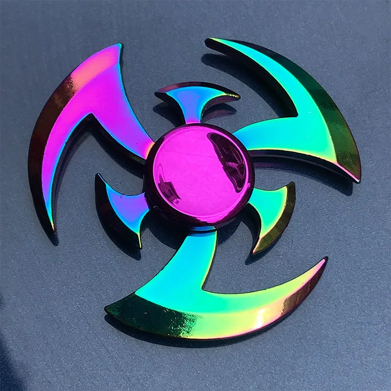 Metal Rainbow Fidget Spinner - Gradient Color Anti-Anxiety Toy for Kids & Adults