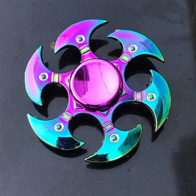 Metal Rainbow Fidget Spinner - Gradient Color Anti-Anxiety Toy for Kids & Adults