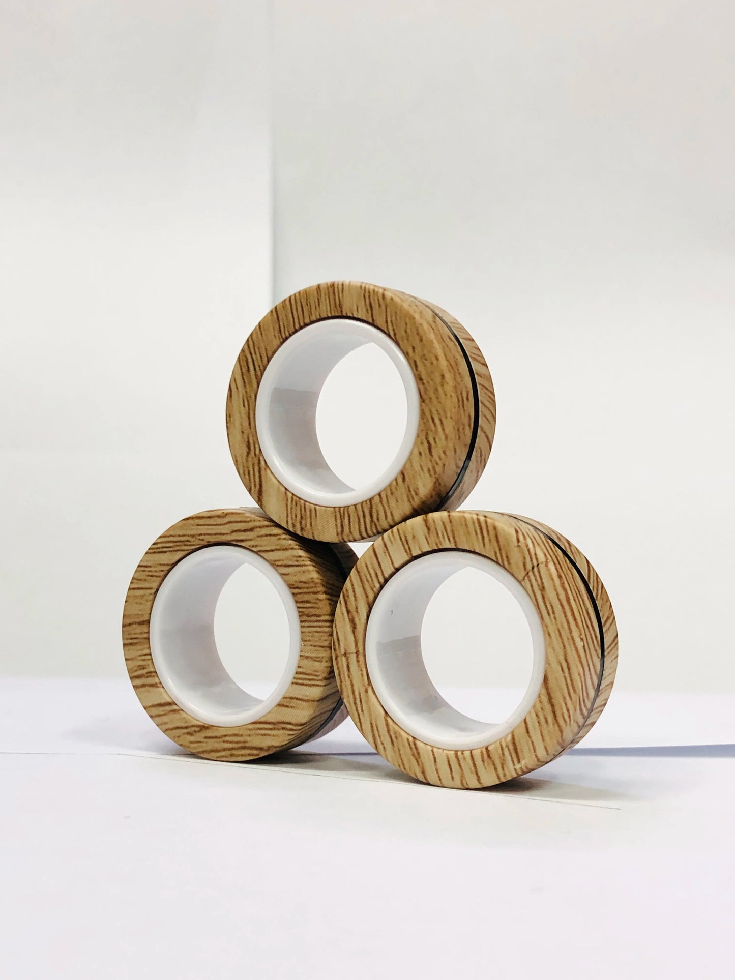3pcs Finger Magnetic Rings Colorful Fidget Toy Set - Stress Relief for Adults