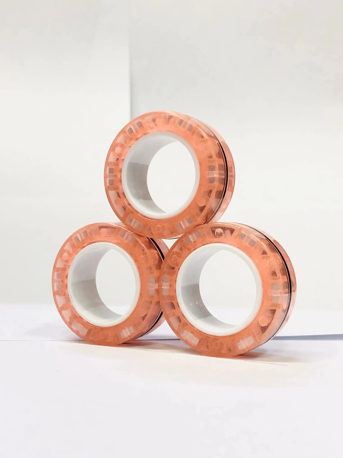3pcs Finger Magnetic Rings Colorful Fidget Toy Set - Stress Relief for Adults