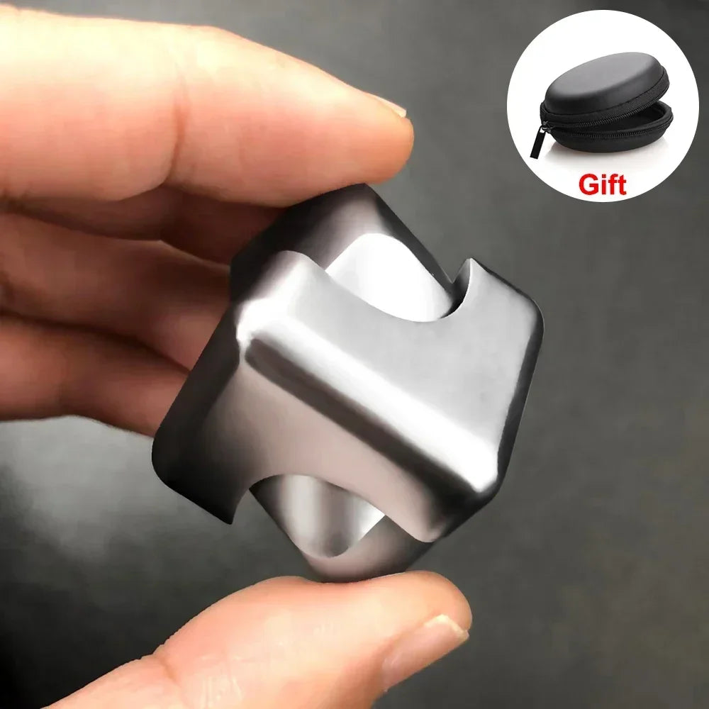 Alloy Cube Spinner Fingertip Gyroscope Fidget Anti Stress Toys - Portable Stress Relief for Adults