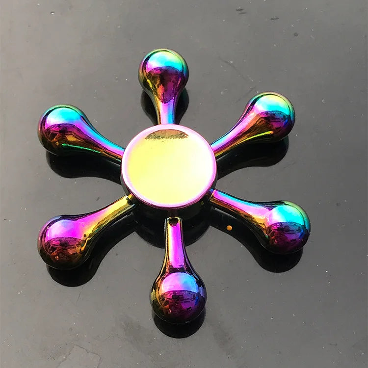 Metal Rainbow Fidget Spinner - Gradient Color Anti-Anxiety Toy for Kids & Adults