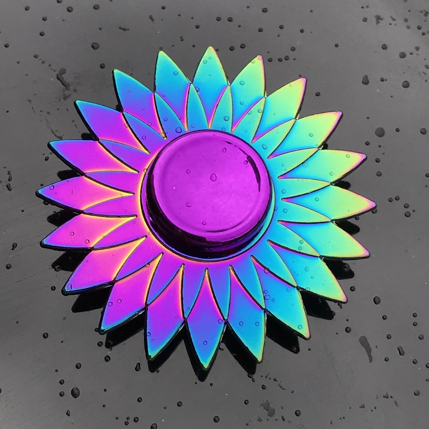 Metal Rainbow Fidget Spinner - Gradient Color Anti-Anxiety Toy for Kids & Adults