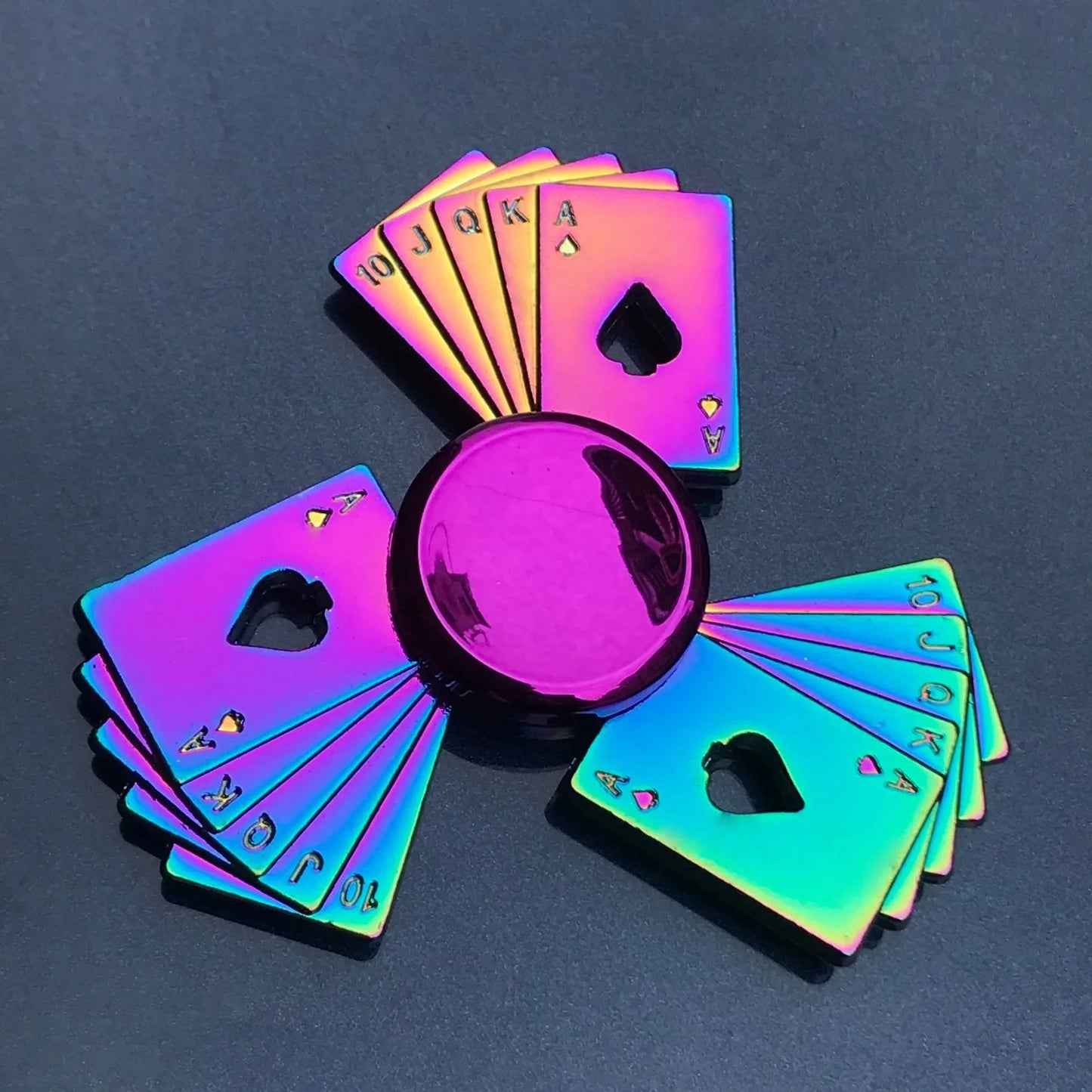 Metal Rainbow Fidget Spinner - Gradient Color Anti-Anxiety Toy for Kids & Adults