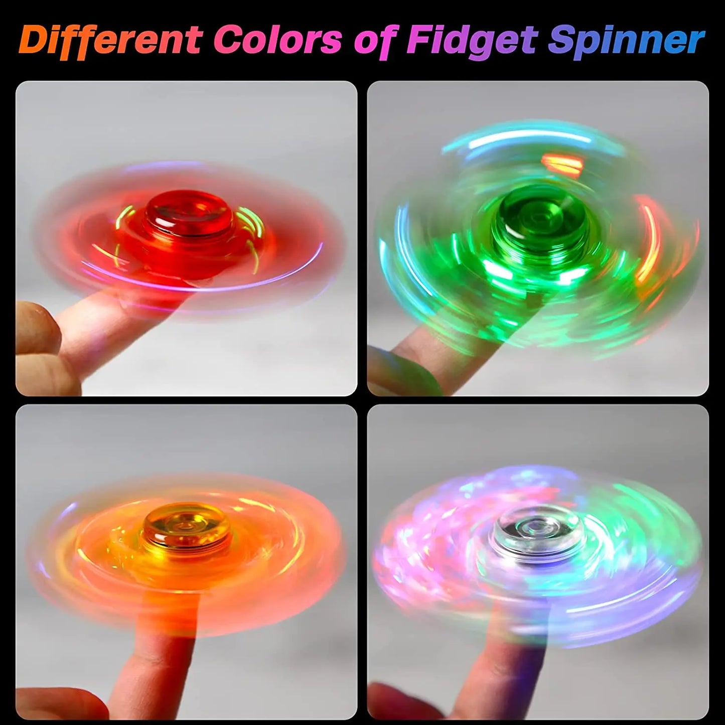 LED Light Up Fidget Spinner - Luminous Finger Toy for Stress Relief
