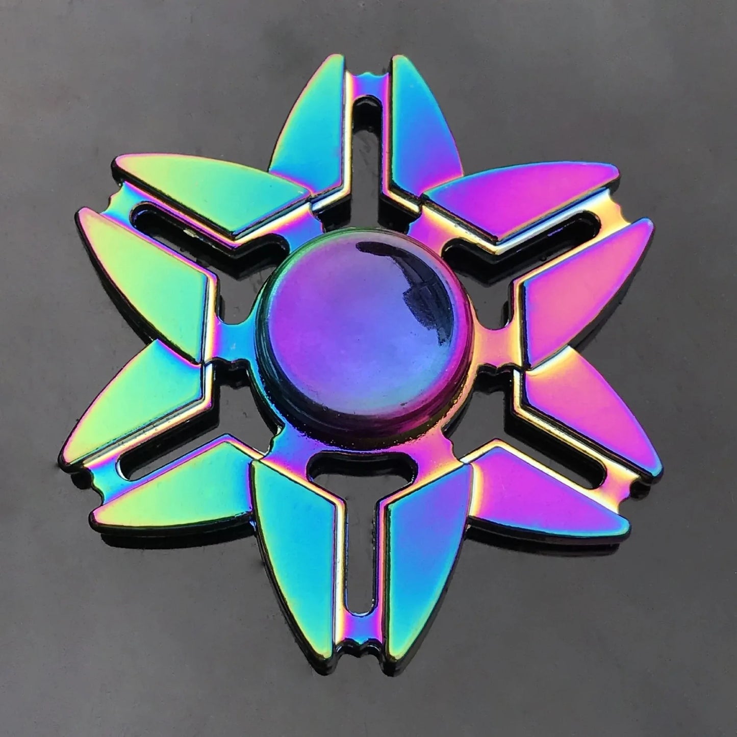 Metal Rainbow Fidget Spinner - Gradient Color Anti-Anxiety Toy for Kids & Adults