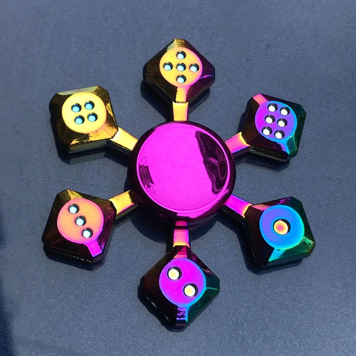 Metal Rainbow Fidget Spinner - Gradient Color Anti-Anxiety Toy for Kids & Adults