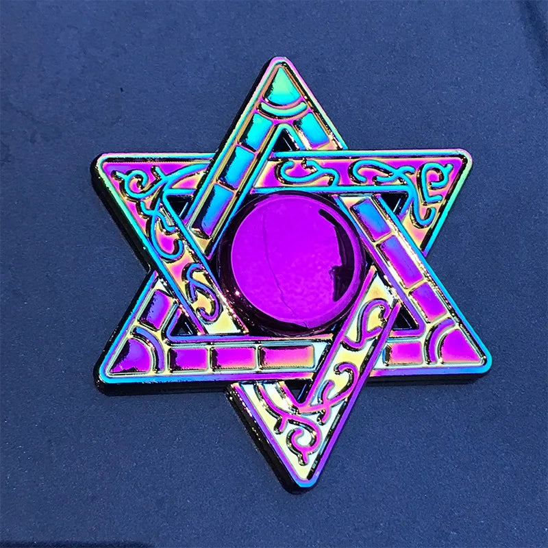 Metal Rainbow Fidget Spinner - Gradient Color Anti-Anxiety Toy for Kids & Adults