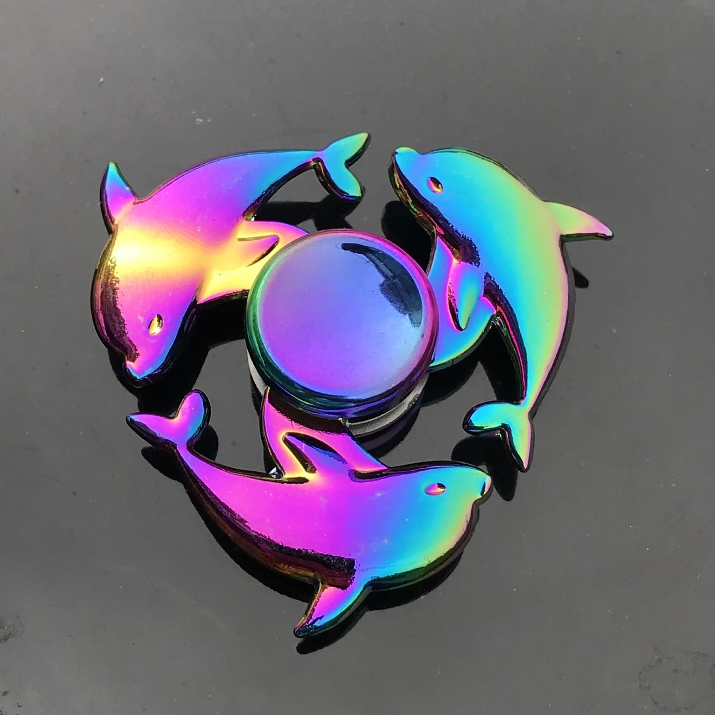 Metal Rainbow Fidget Spinner - Gradient Color Anti-Anxiety Toy for Kids & Adults