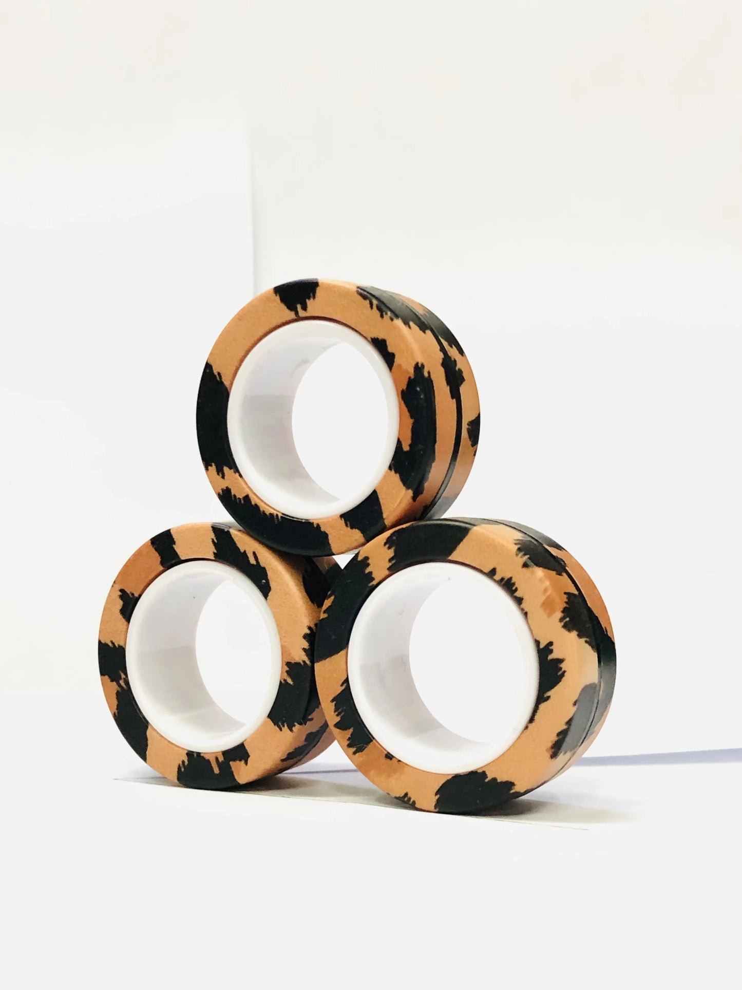 3pcs Finger Magnetic Rings Colorful Fidget Toy Set - Stress Relief for Adults