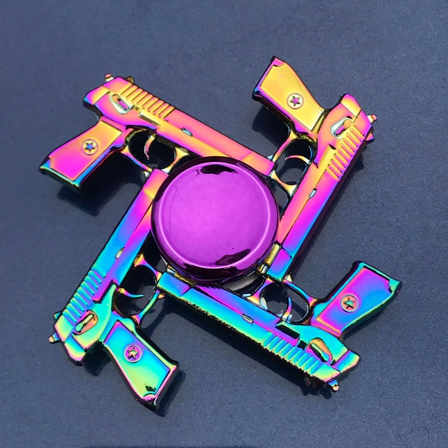 Metal Rainbow Fidget Spinner - Gradient Color Anti-Anxiety Toy for Kids & Adults